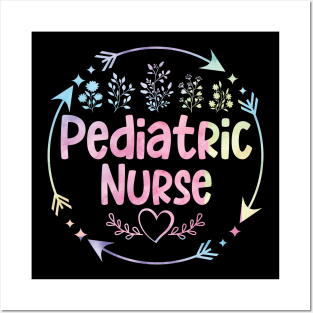 Pediatric Nurse cute floral watercolor Posters and Art